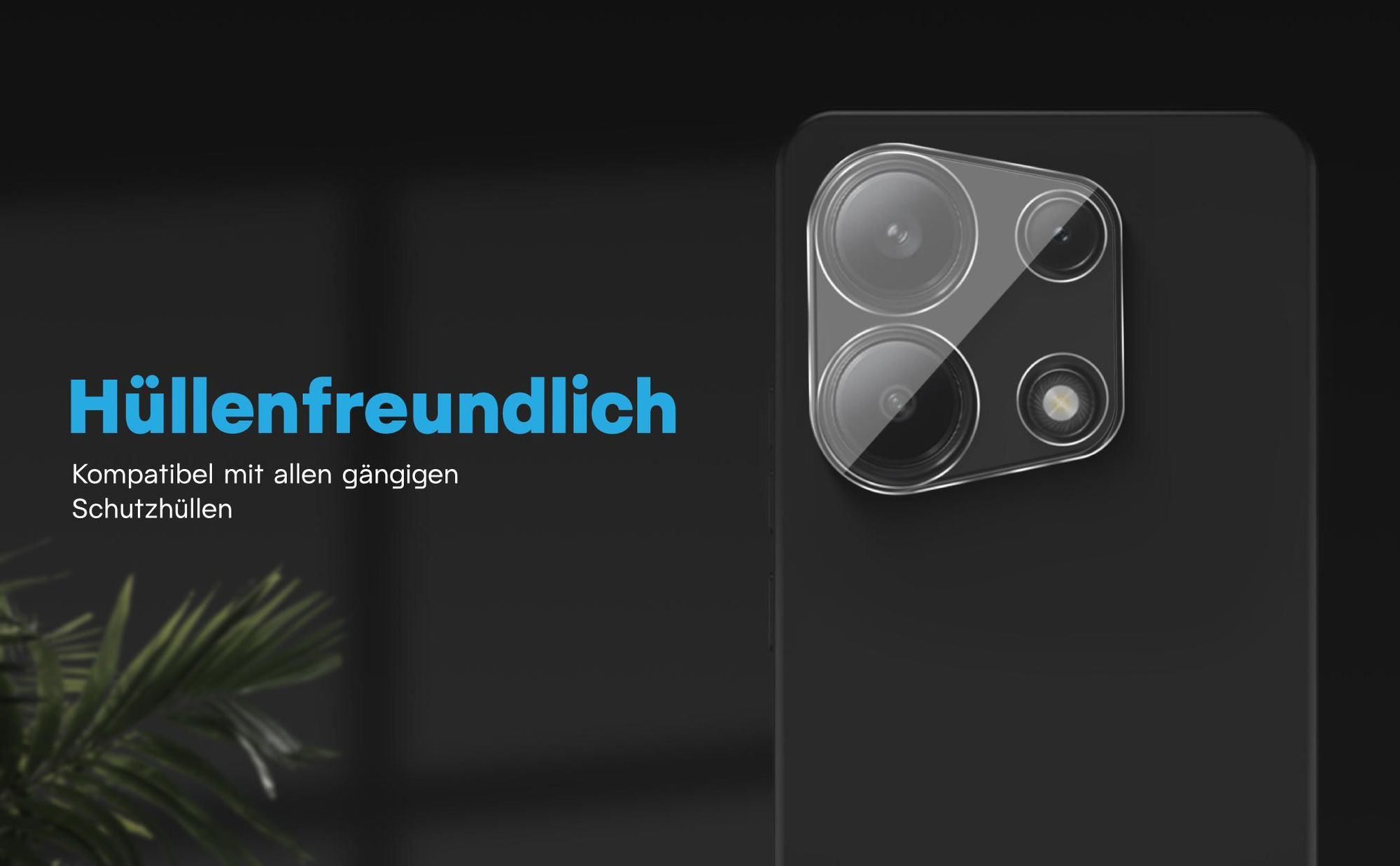 Kamera Schutzglas für Xiaomi Redmi Note 13 kompatibel mit allen gängigen Hüllen