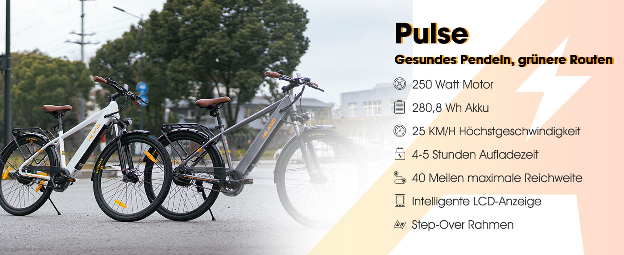 Hiland 26 Zoll 250W Elektro-Mountainbike, 36V 7.8Ah Akku, Elektrofahrrad für Männer Frauen mit Lampe, Gepäckträger, Stoßdämpfende Vorderradgabel, Weiß