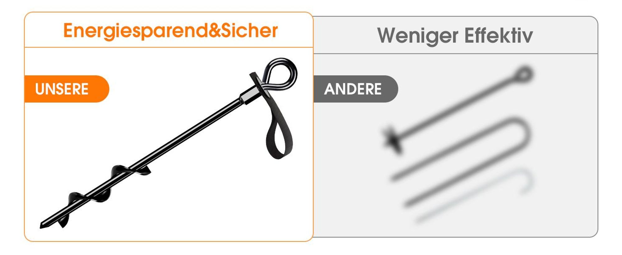 Bodenanker, 4er Set Spiral-Bodenverankerung, Erdanker Trampolin, mit Gurten, Windwiderstand, für Zelten, Überdachungen, Schuppen, Wohnmobilen