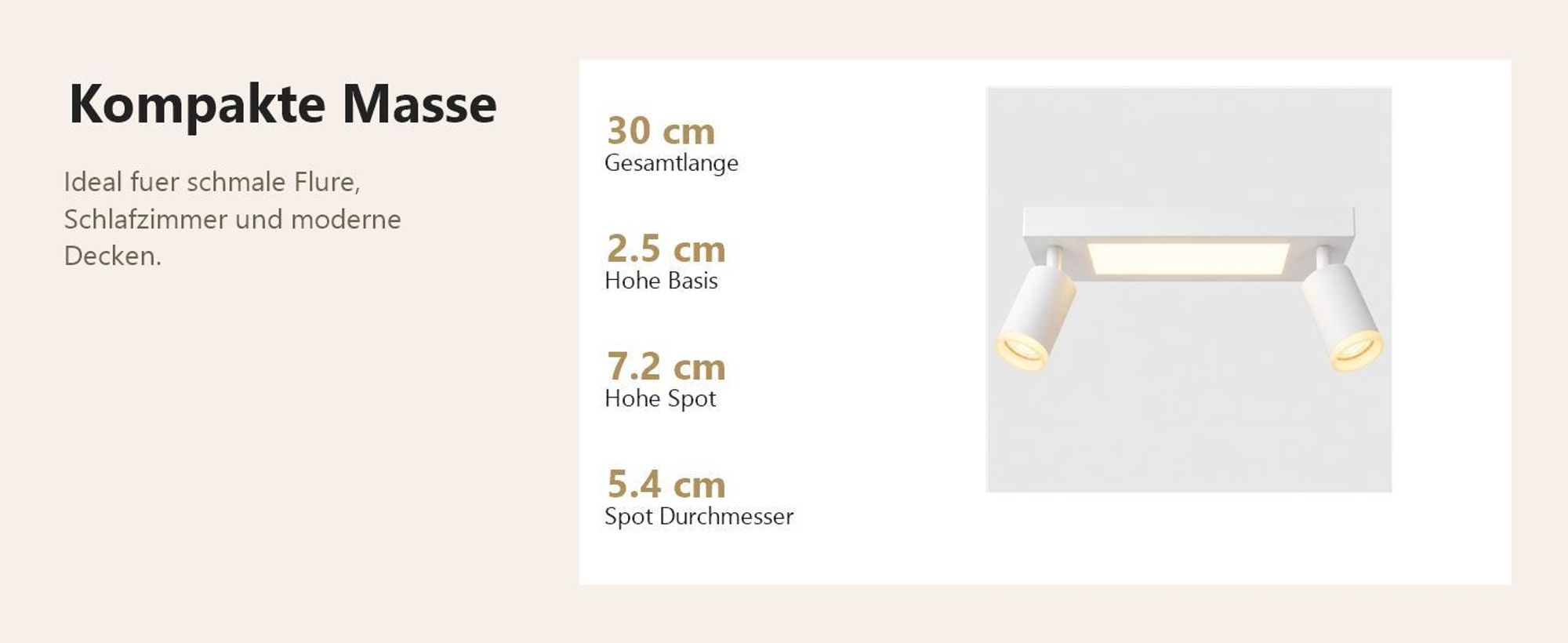 ZMH Deckenleuchte Led Deckenstrahler GU10 2 Flammig - Deckenlampe Weiß 3000k Warmweiß 20W Schlafzimmerlampe Schwenkbar 350° Deckenspot