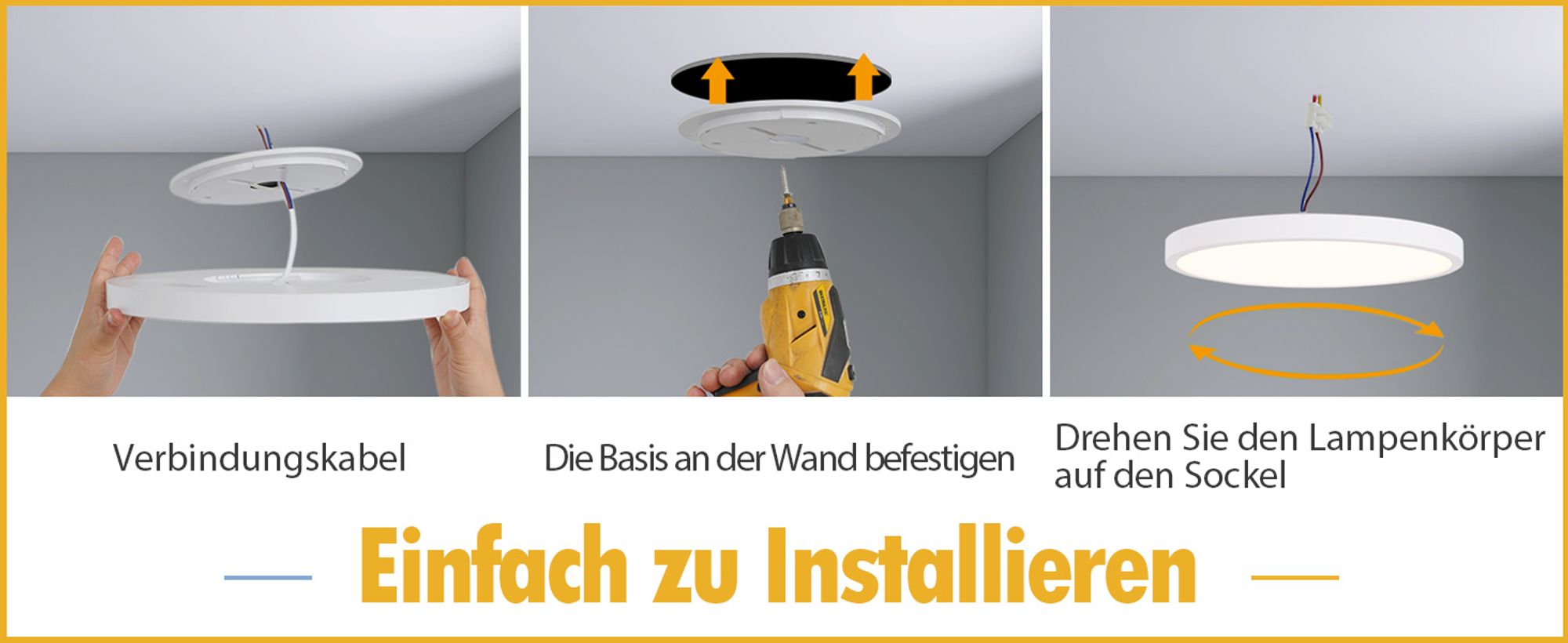 ZMH Deckenleuchte LED Deckenlampe Badezimmerlampe 24 W Flach Durchmesser 30 cm Schlafzimmer Lampe Rund Küche Lampe Weiß Deckenbeleuchtung 3000 K für Badezimmer Küche Flur