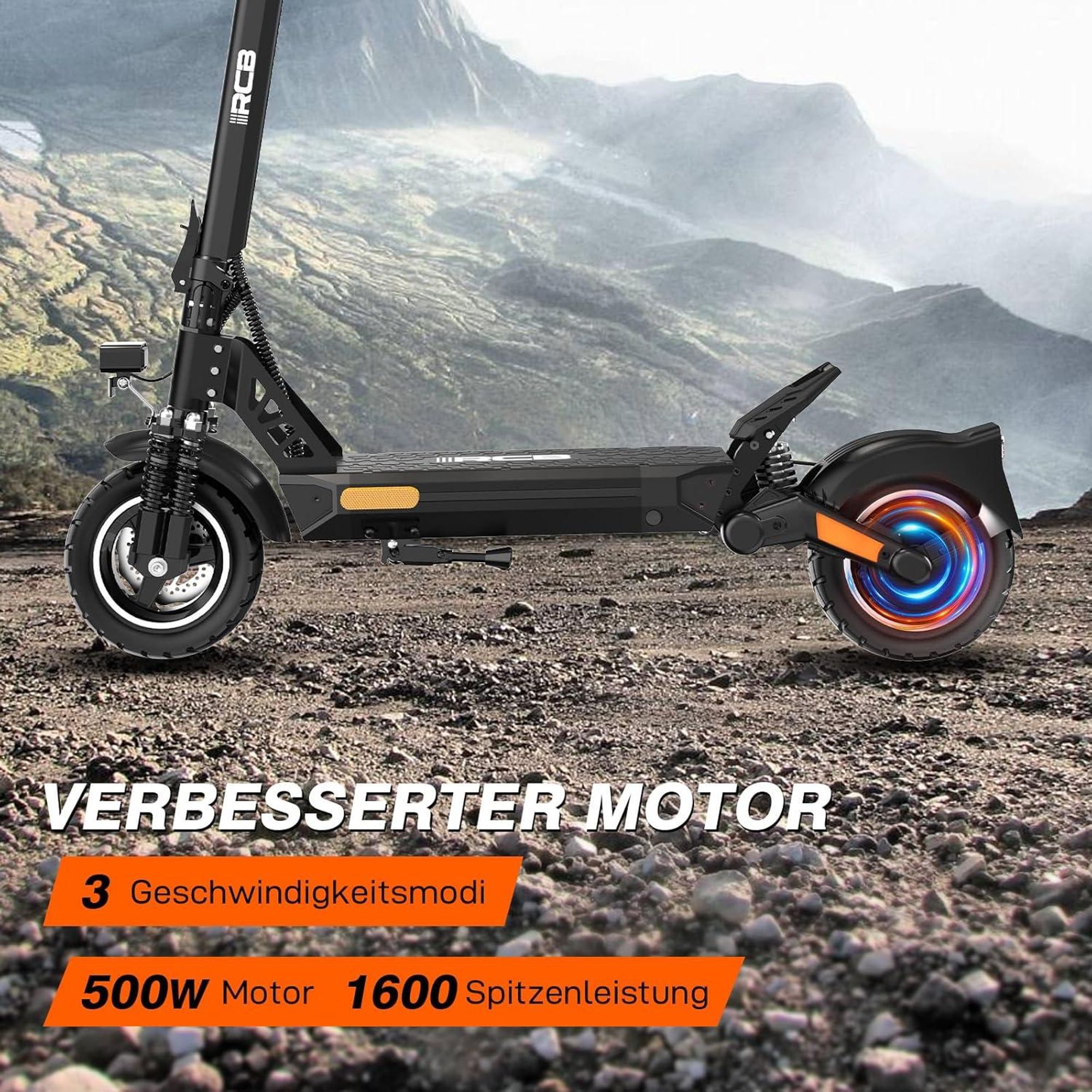 RCB E-Scooter Schwarz Detail