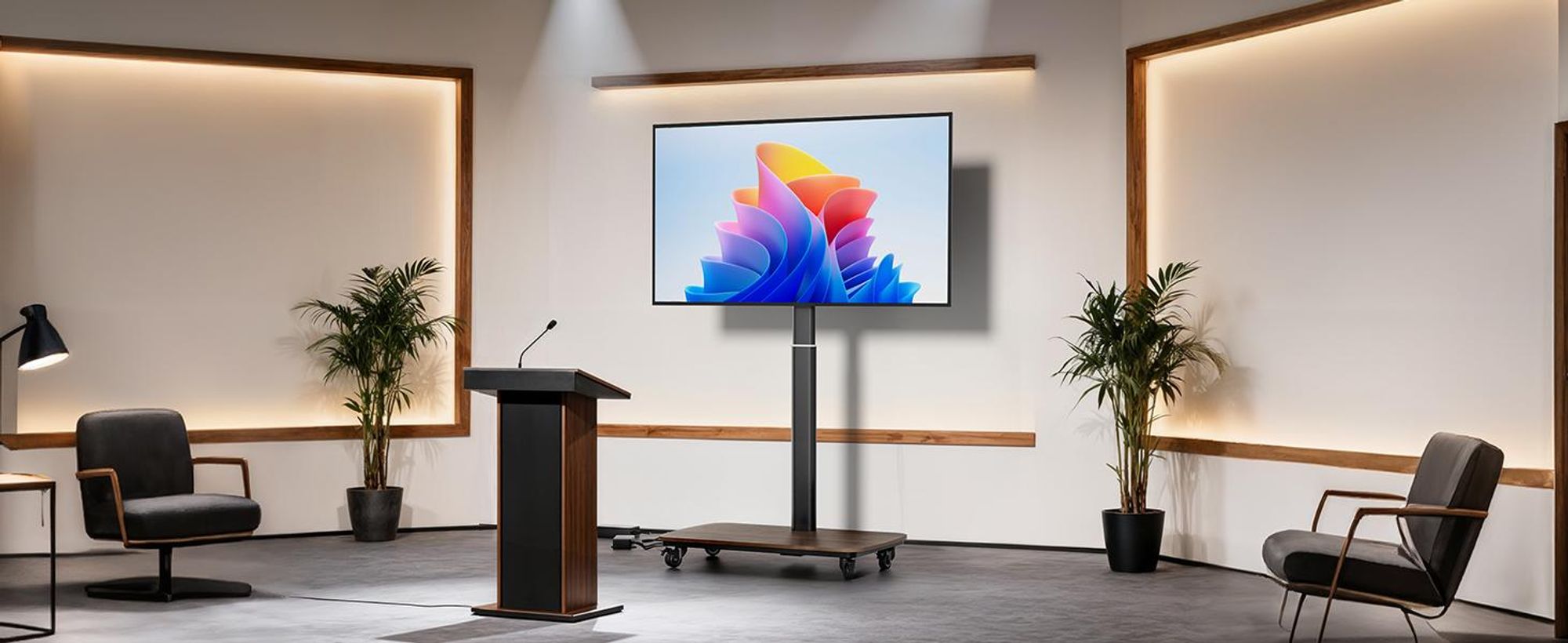 WISFOR TV Standfuss Fernseher Ständer Mit Fernbedienung, Motorisierte Höhenverstellung, rollbar, für 40-77" Flach LED LCD Monitor, 600x400mm, bis 60kg