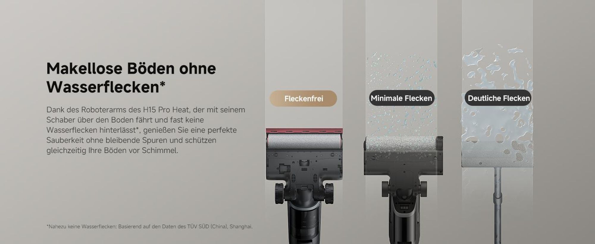Winterdesign-Dreame H15 Pro Heat Nass-und Trockensauger,85 °Cheißes Wasser,90°C Trocknung,100℃ Reinigungsbürste,2in1 Akku-Staubsauger,22kPa,0-Tangle