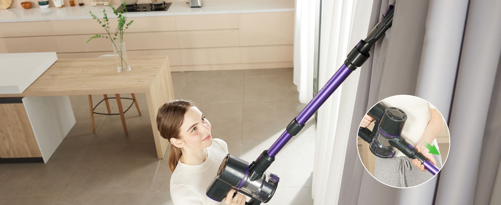 Bezprzewodowy odkurzacz Vactidy V8 Pro 35000 Pa, odkurzacz akumulatorowy 8 w 1, 45-minutowy samostojący odkurzacz ręczny do dywanów, sierści zwierząt, drewna i twardych podłóg