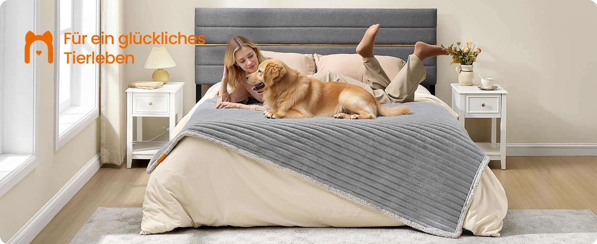 Hundedecke, wasserdichte Decke für Haustier, beidseitig verwendbar, Hundesofa waschbar
