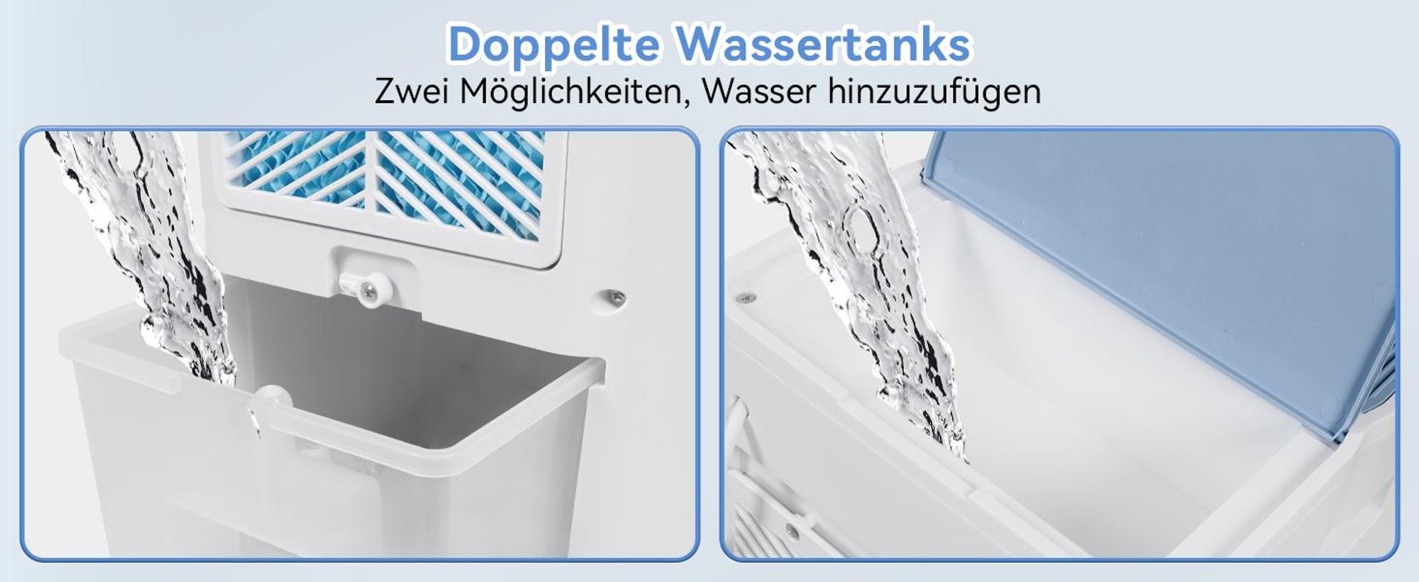 Puluomis 3 in 1 Luftkühler mit 3 Geschwindigkeiten 8L, 12h Timer und Fernbedienung Ventilator mit Wasserkühlung Mobile Klimageräte für bis zu 25m²