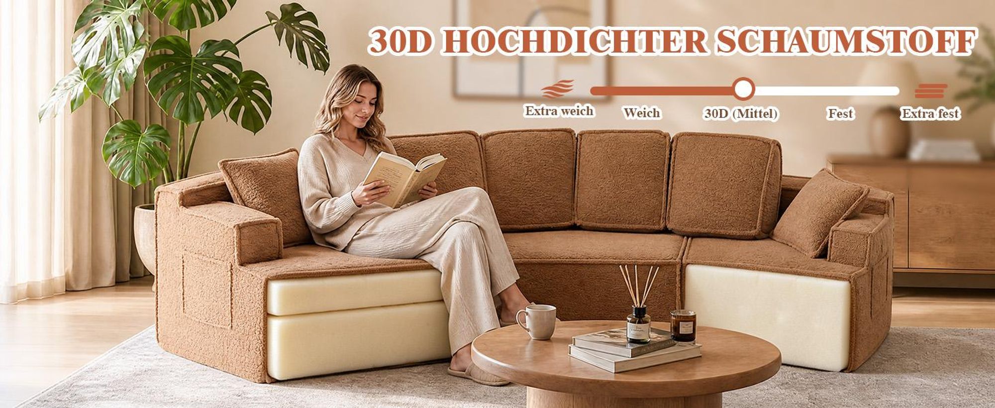 COMHOMA Sofa, modulares Schlafsofa, Polstersofa, 3-Sitzer Sofa, Flexible Sektionscouch,mit Aufbewahrungstasche, Couch mit schlaffunktion, Keine Montag