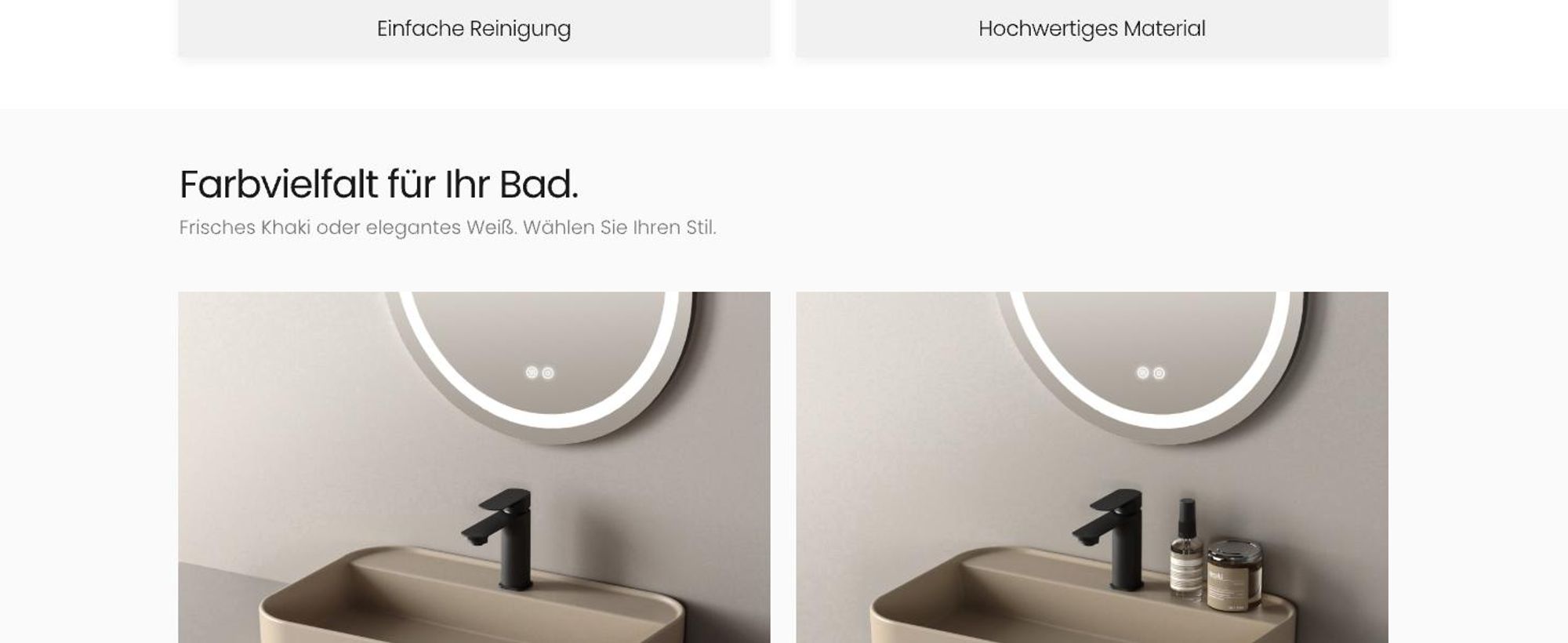 EMKE Keramik Waschtisch–Quadratisches Becken in modernem mattem Beige inkl. vorgebohrter Wasserhahnmontage ideal für Wand- & Aufsatzmontage 50x40x11cm