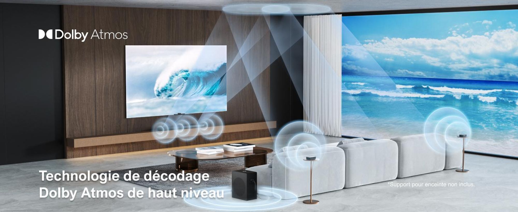 ULTIMEA Barre de son 5.1.2 canaux pour téléviseurs avec Dolby Atmos, Système de son surround home cinéma avec subwoofer pour un son cinéma, HDMI/Opt/Bluetooth