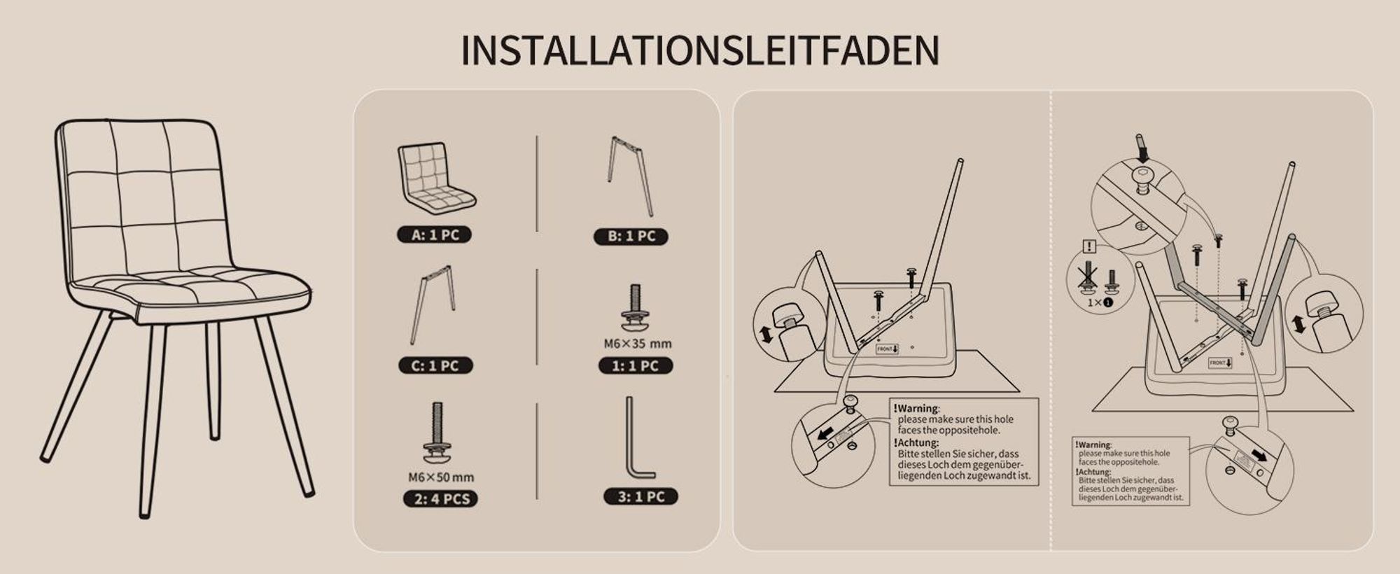 Duhome Esszimmerstühle 2er Set Küchenstuhl Wohnzimmerstuhl Polsterstuhl mit Metallbeine Samt Stuhl, Gelb