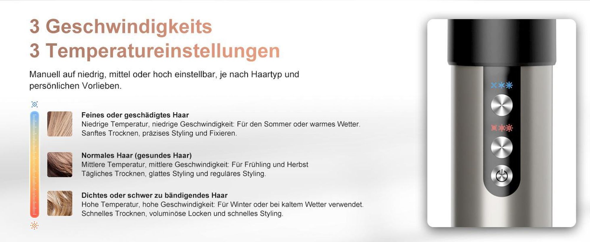 MCURO 6-in-1 Warmluftbürste mit 6 Aufsätzen,Airflow Lockenstab, Föhn & Negativ-Ionen Haarstyler für Glätten,Volumen & Locken,inkl. Aufbewahrungstasche