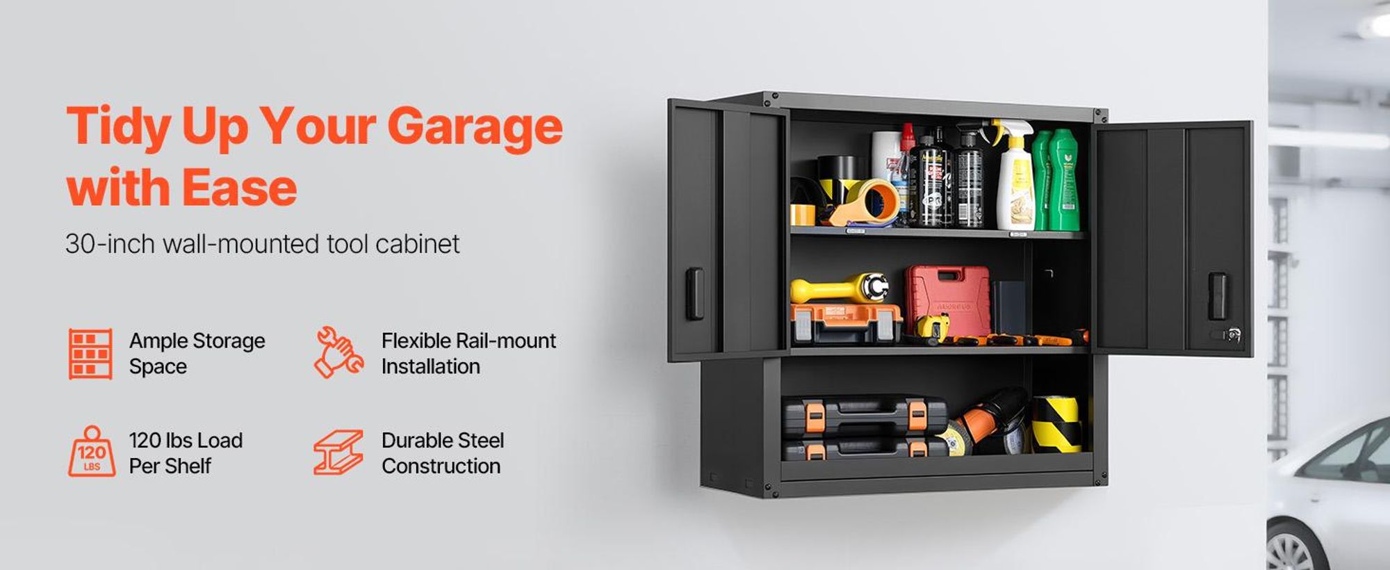 VEVOR Hängeschrank Werkstatt, 762 x 305 x 762 mm, Werkzeugschrank aus Stahl mit