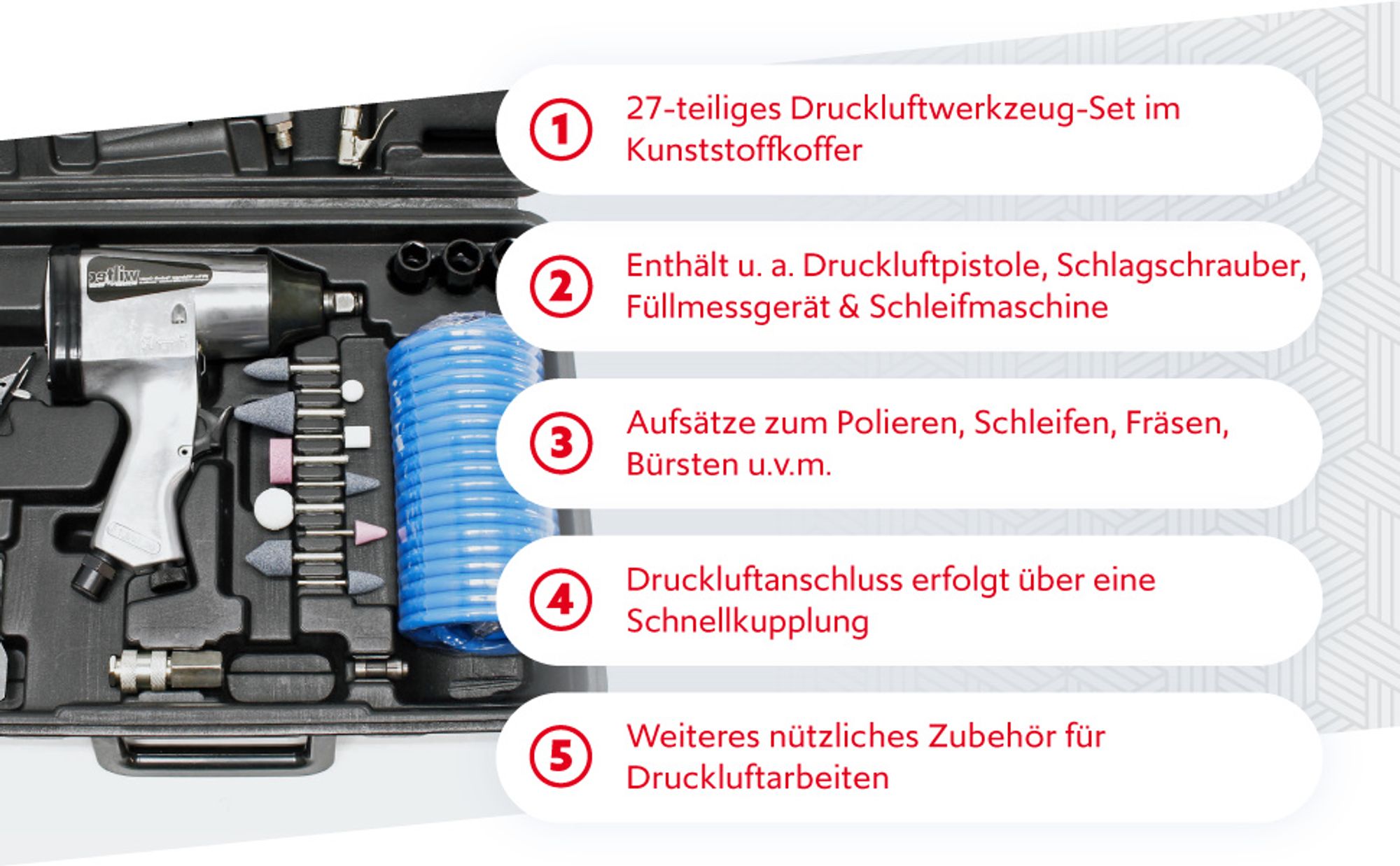Wiltec Werkzeugkiste 420x200x200mm aus Stahl mit 5 Fächern, beständiger Werkzeugkasten mit Handgriff, Werkzeugbox
