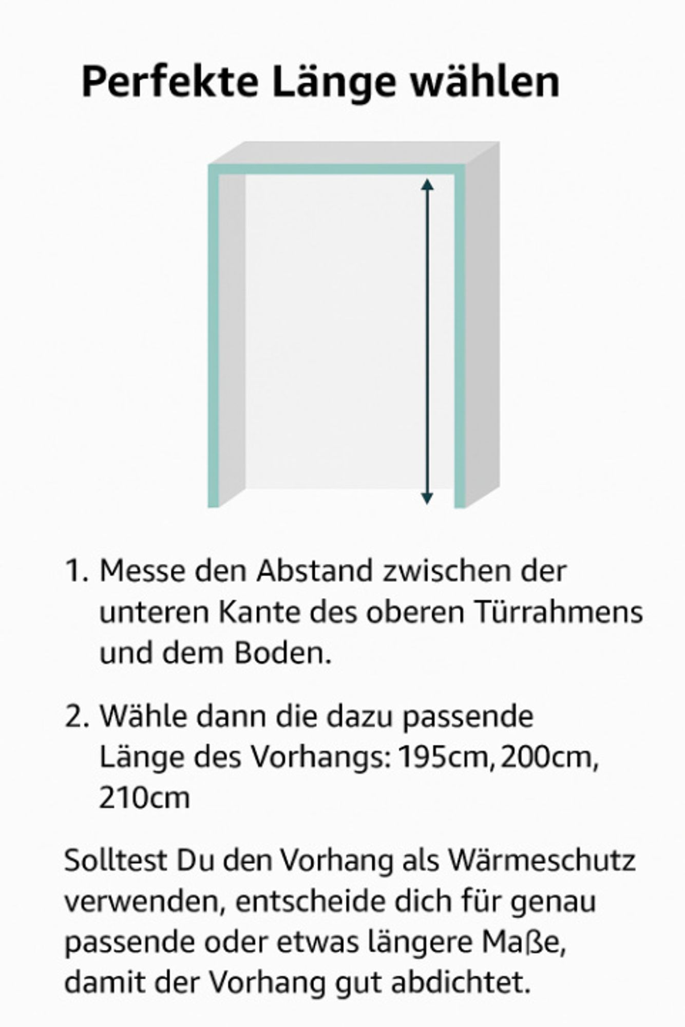 tinycurtains Türvorhang 195x150cm mit Teleskopstange (weiß), einfache Montage in nur 1 Minute ohne Bohren, Thermovorhang