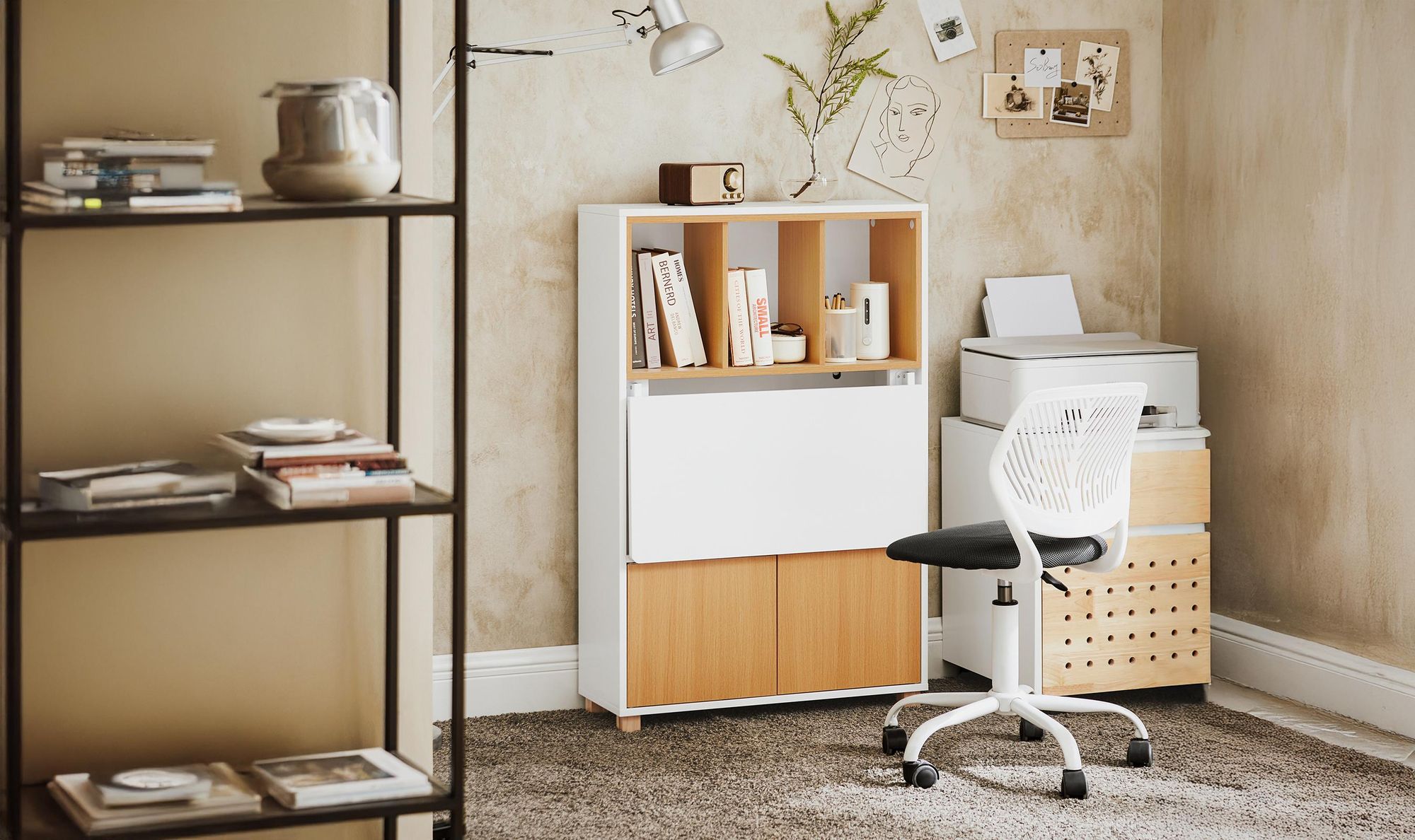 SoBuy Wandklapptisch Faltbarer Esstisch Kompakter Küchentisch Platzsparendes Design Klapptisch Wandmontierter Tisch 60x40cm Weiß FWT03-W