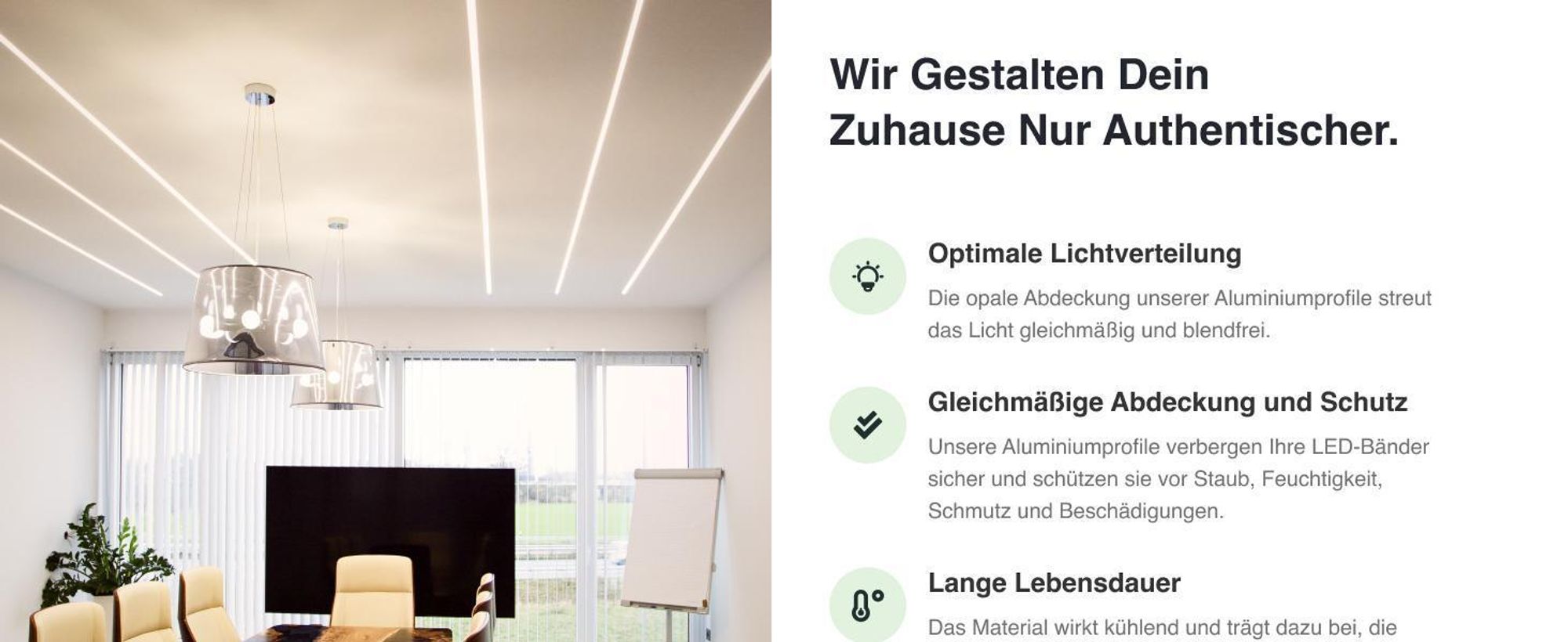 HEXIM LED Trockenbauprofil Alu Unterputzprofil LED Profil (2 Meter / 1 Profil) inkl. Abdeckung opal Trockenbauleiste Einbauprofil Schiene Decke Wand (ALED-2, Leuchtbreite 20mm)