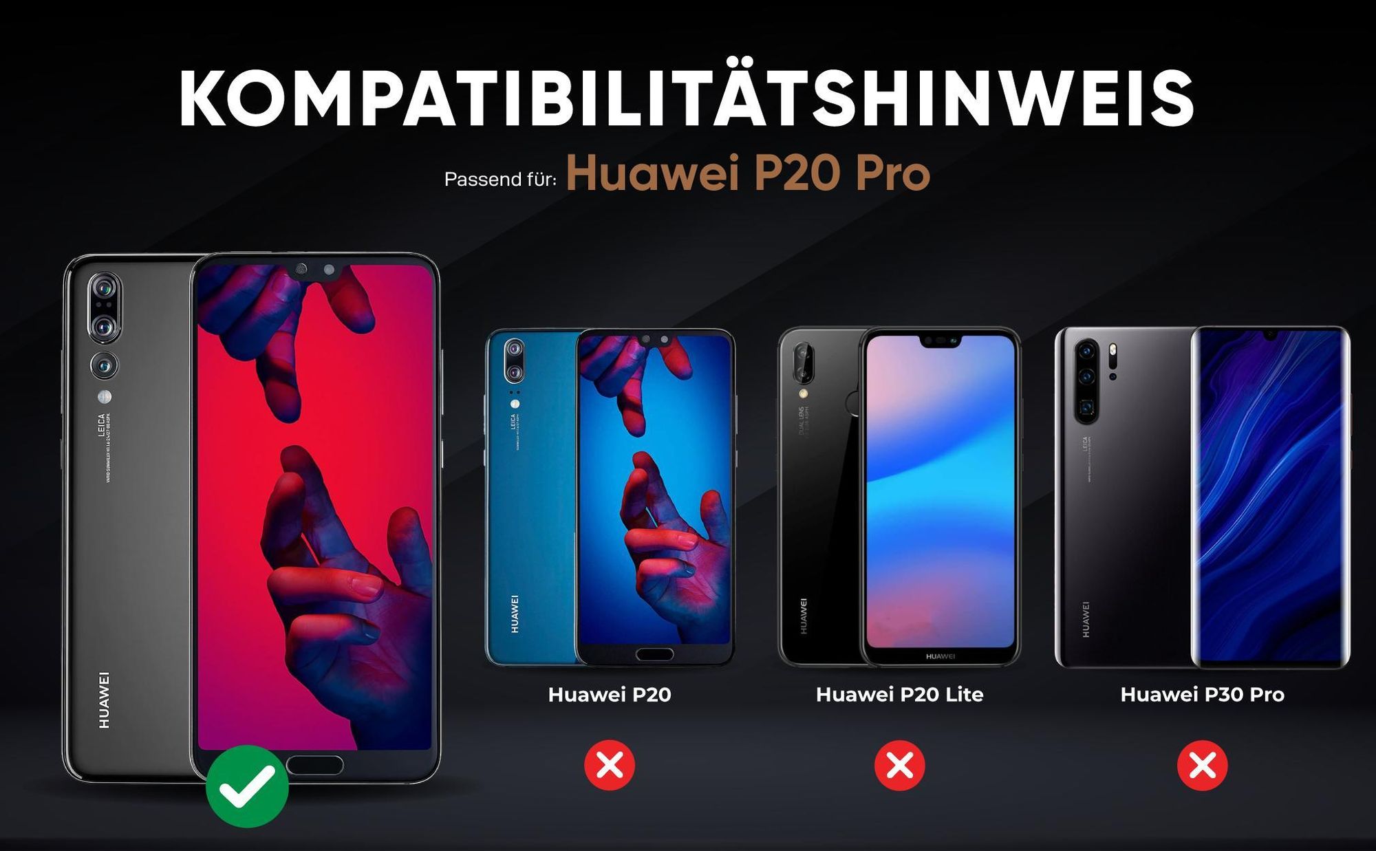 Kompatibilitätshinweise Hülle für Huawei P20 Pro