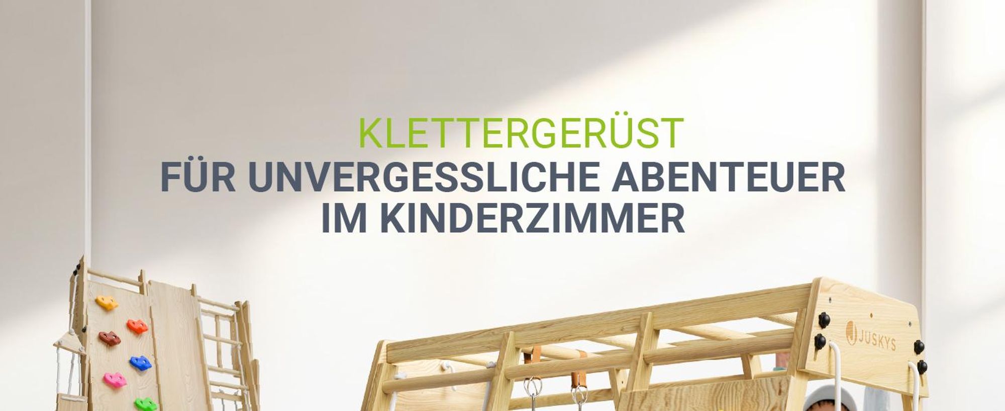 Juskys Maxi Klettergerüst für Kinder - Rutsche, Kletterwand & Schaukel - Natur