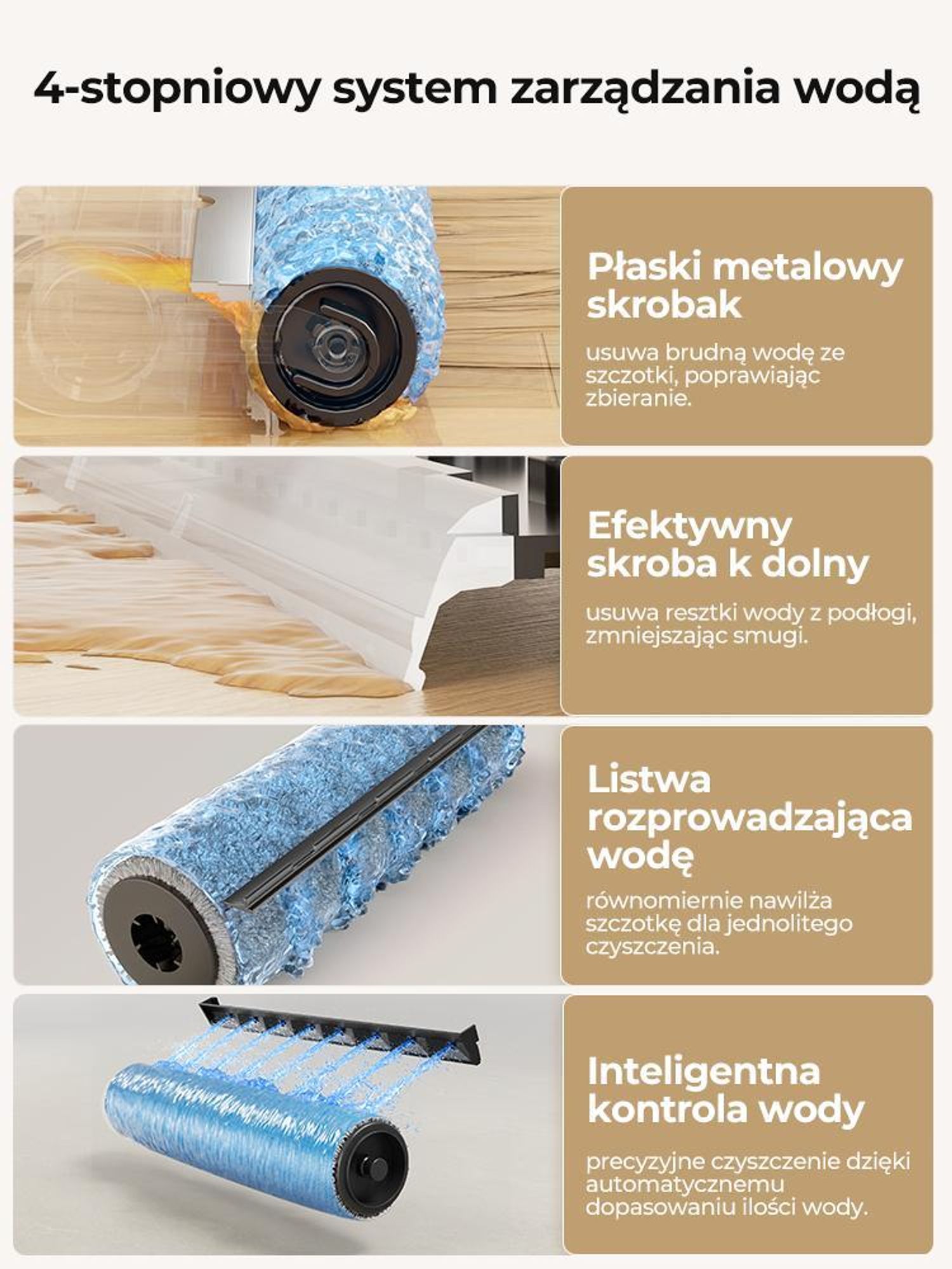 Odkurzacz na mokro i na sucho Laresar M5, bezprzewodowy odkurzacz z funkcją mopowania, trzy tryby do wszechstronnego sprzątania, do 48 minut, do 250㎡