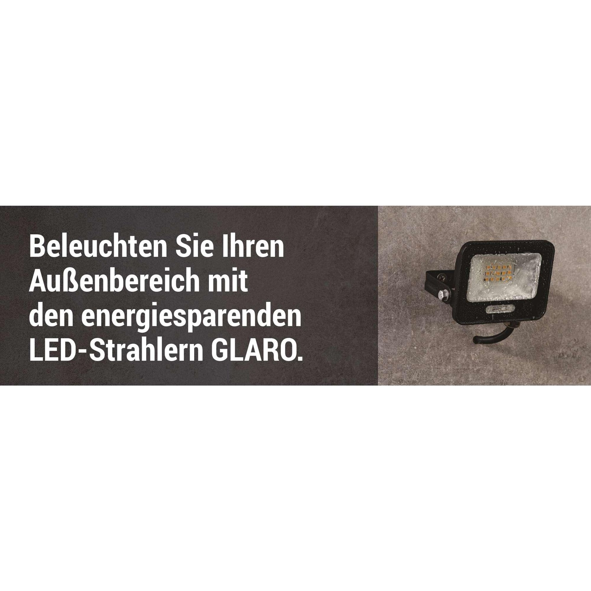EMOS LED Aluminium-Strahler GLARO 10W, IP65 Wasserdicht für Feuchtraum/Außen, superhell 1000lm, Neutralweiß 4000K, 20cm Gummi-Kabel, schwarz, ZS2214B