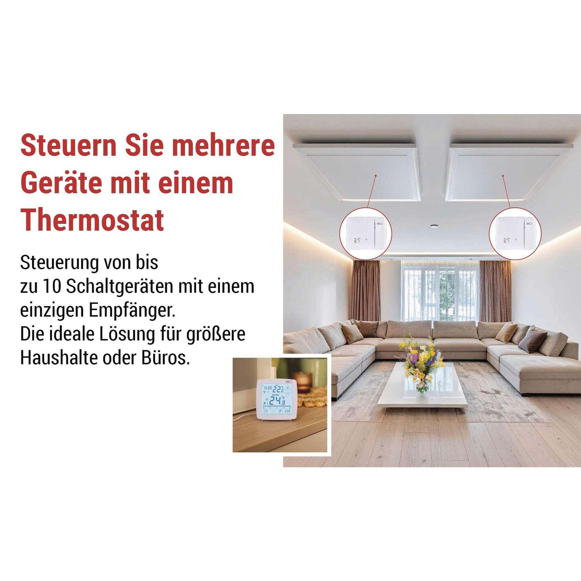 EMOS GoSmart Thermostat mit App, WiFi, OpenTherm, tragbare Steuereinheit mit Touch-Bedienung, Tuya, Smart Life, Google und Alexa kompatibel, P56S11