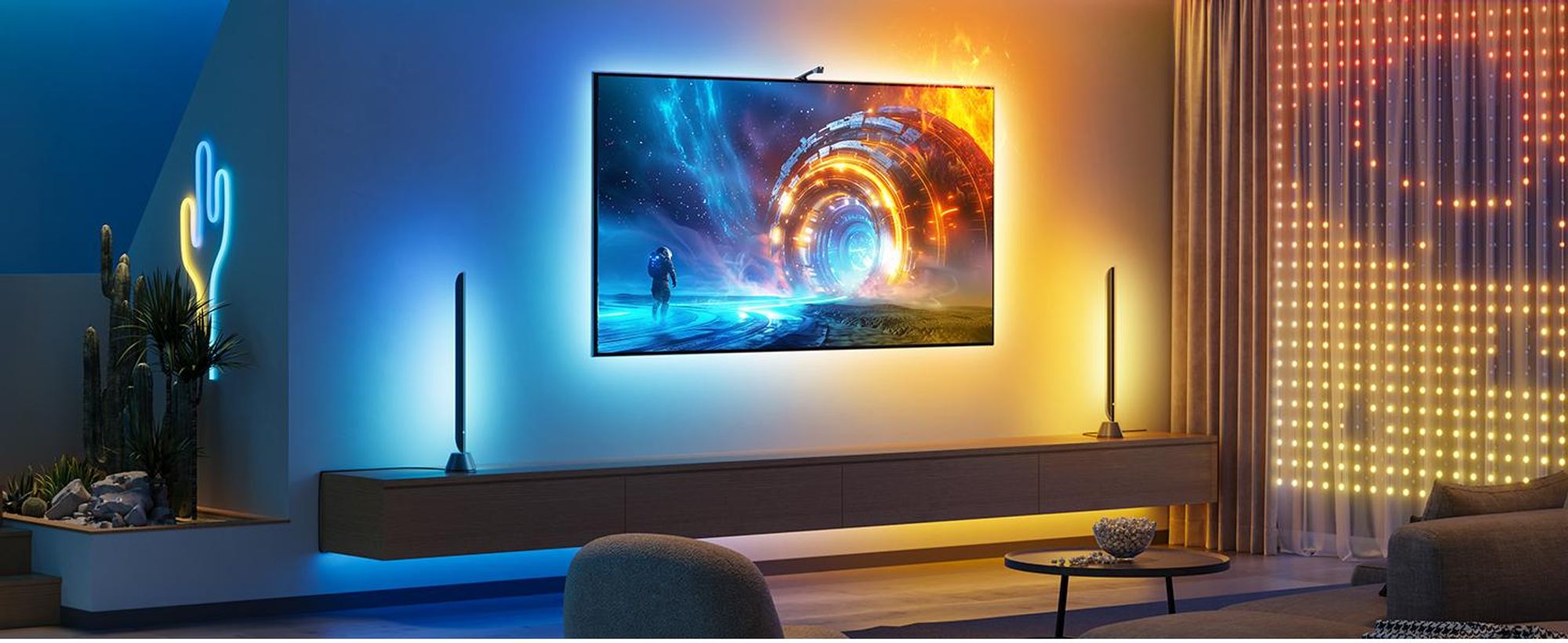 Govee TV Hintergrundbeleuchtung 3 Lite LED Strip mit Kamera, Sync für 55-65 Zoll TVs, Sprach- & APP-Steuerung