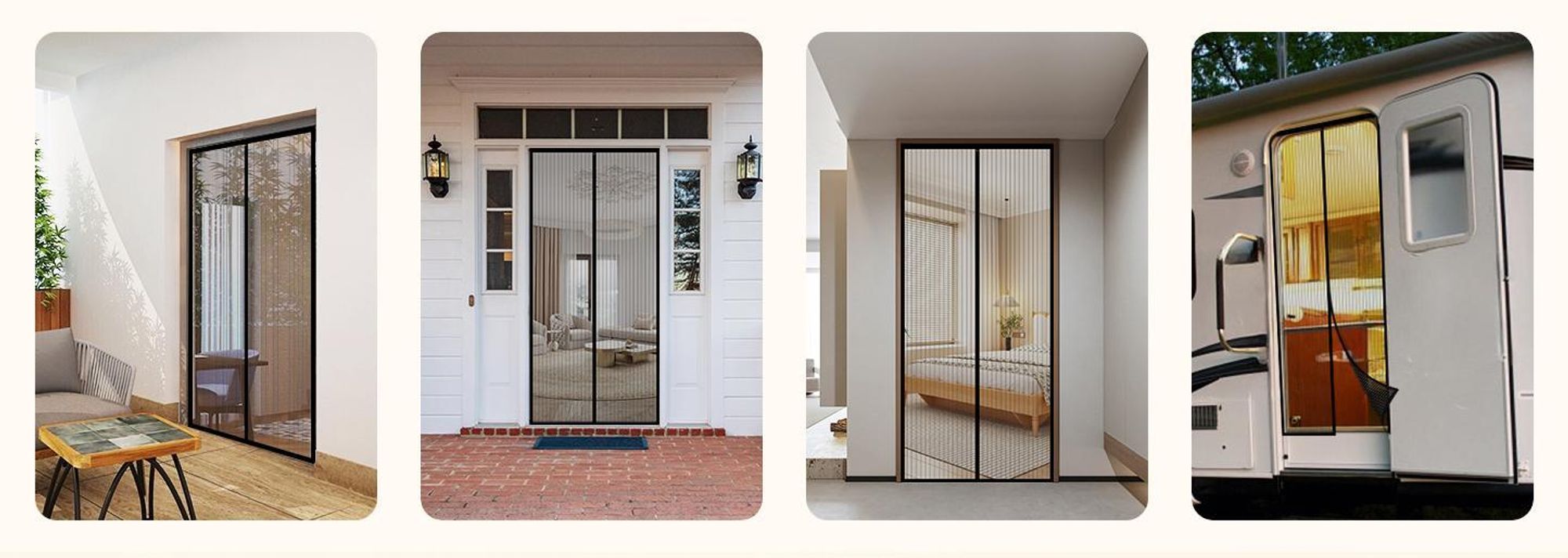 Sekey Fliegengitter Tür 80x210 cm – Magnet Insektenschutz für Balkon- & Haustüren, einfache Montage ohne Bohren, Schwarz