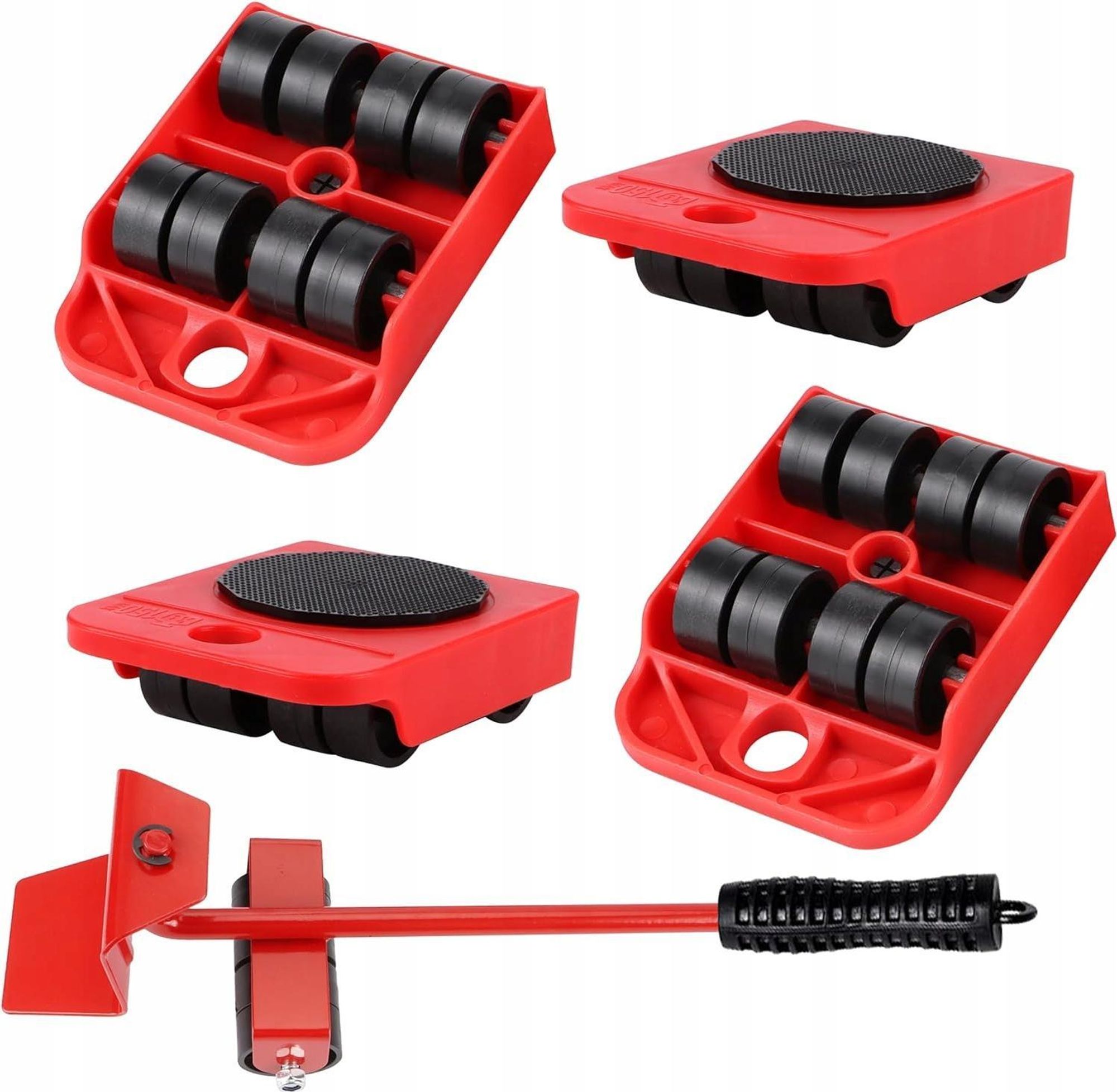KRAFT&DELE | Möbel-Transportroller-Set, 5-teilig, 4 Möbelroller & 1 Lastenheber, 150 kg Tragkraft, Anti-Rutsch-Beschichtung,  Zum mühelosen Verschieben, Umzugshelfer, Lastenheber