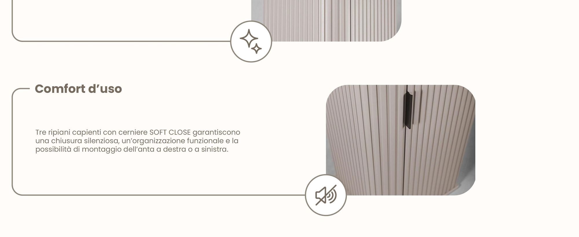 Mobile alto da bagno - 139 CM - Beige Mat - MDF - Scaffale da bagno - Mobile da bagno