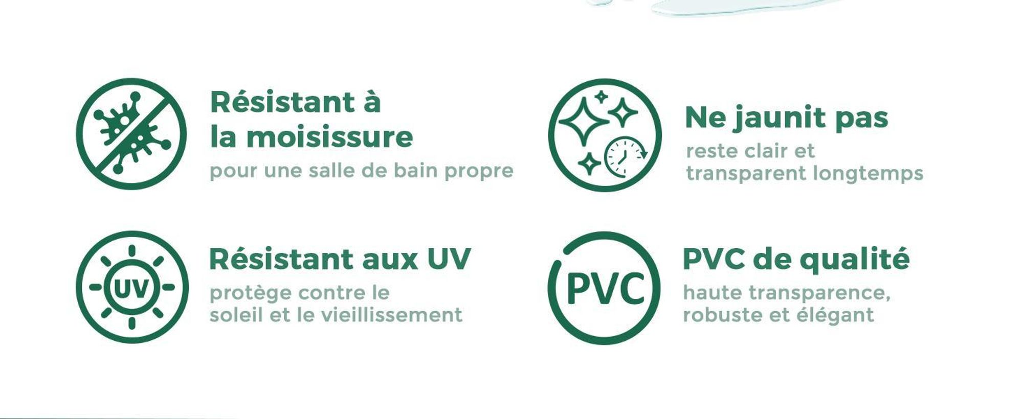 S'AFIELINA joint de rechange déflecteur d'eau joint de douche protection anti-vibration cabine de douche salle de bain 7-8mm verre 60cm 2 pièces