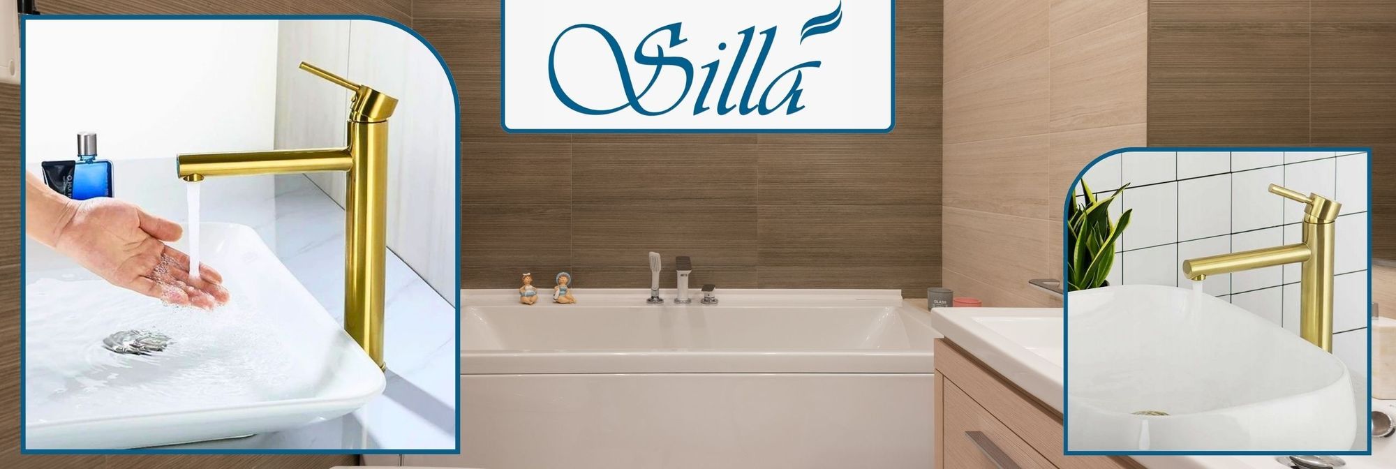 Wasserhahn, Wasserhahn Bad, Gold, Silla, Waschtischarmatur, Einhebelmischer