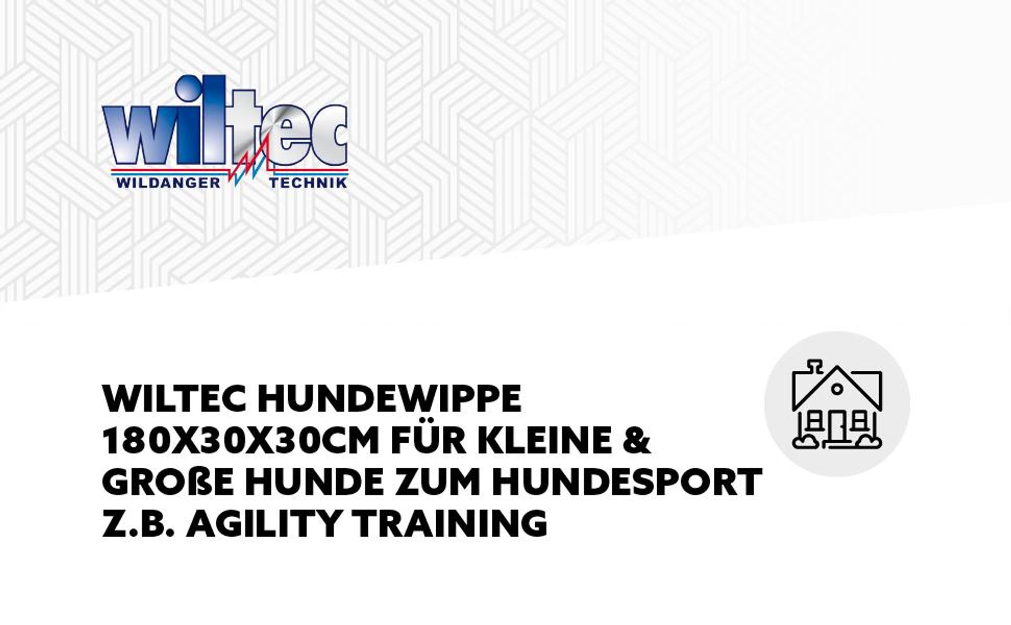 Wiltec Hundewippe 180x30x30cm für kleine & große Hunde zum Hundesport z.B. Agility Training, aus Holz, Spielerische Förderung der Kondition