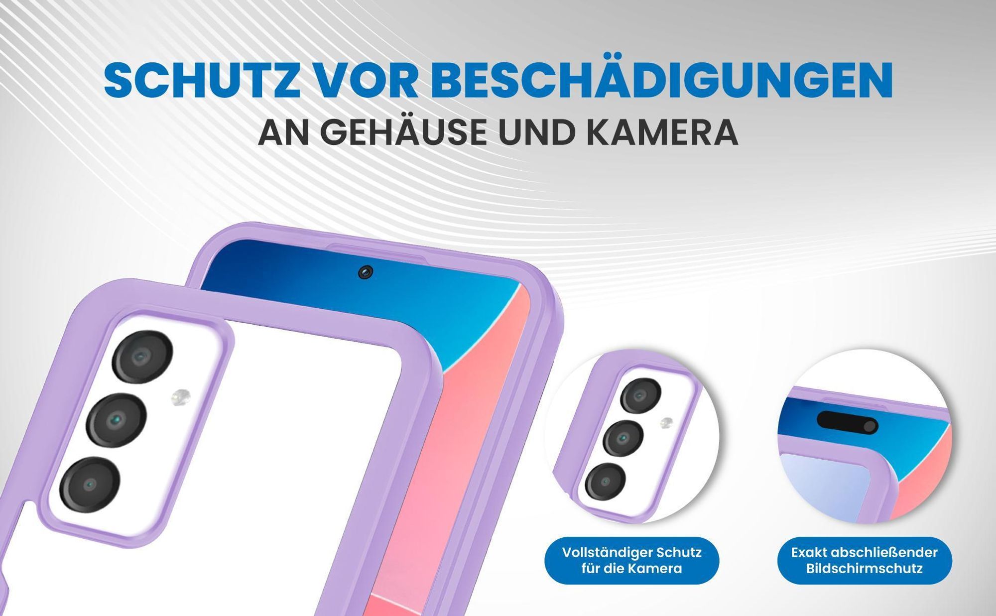 Violette 360 Grad Handyhülle für Samsung Galaxy A17 / A17 5G Front und Backcover