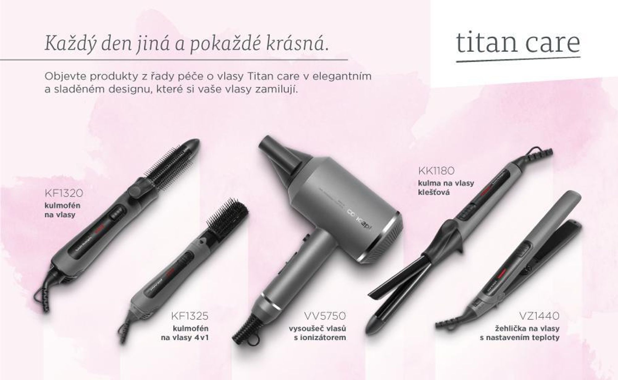 Concept VZ1440, Žehlička na vlasy, Teplé, 80 °C, 200 °C, Šedá, 1,65 m