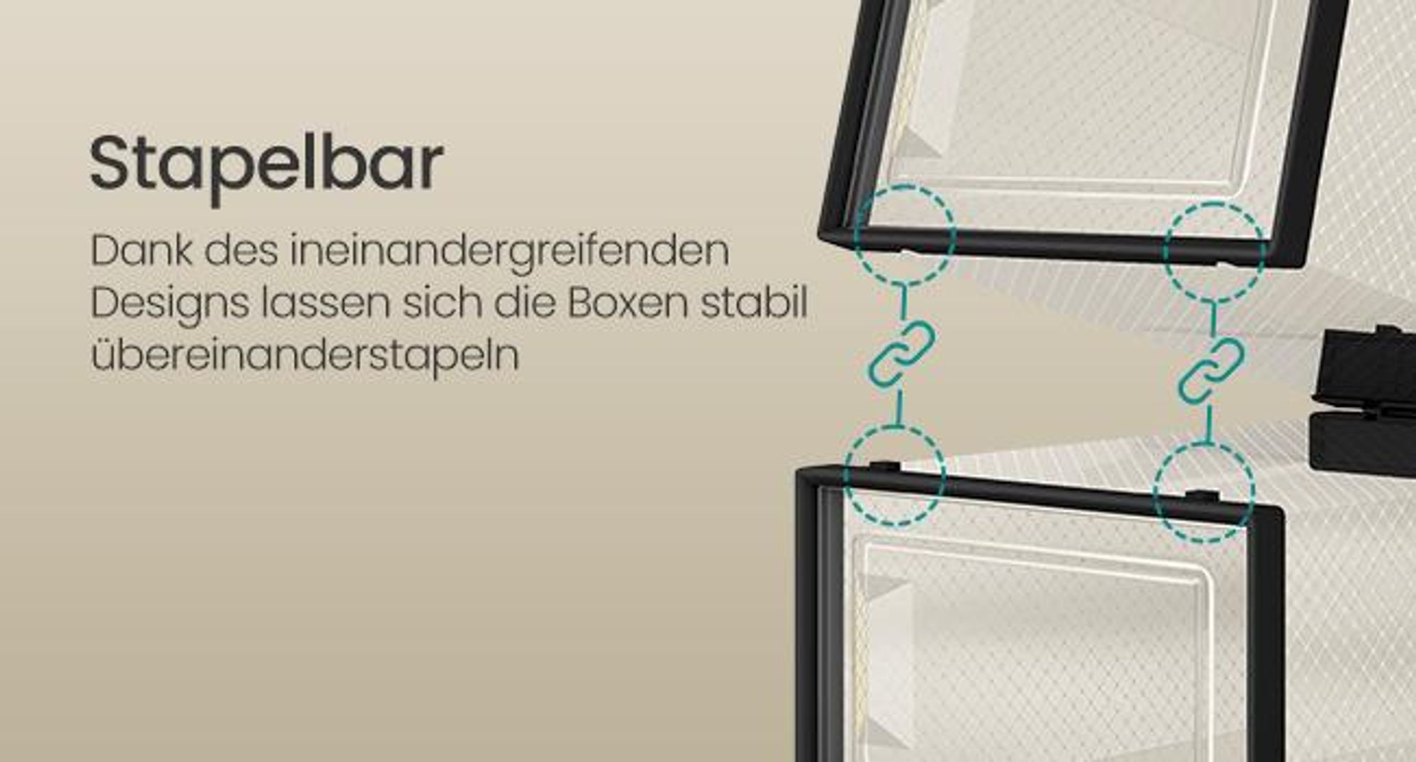 SONGMICS 18er Set Schuhboxen Aufbewahrungsboxen Größe 44 Schuh-Organizer schwarz