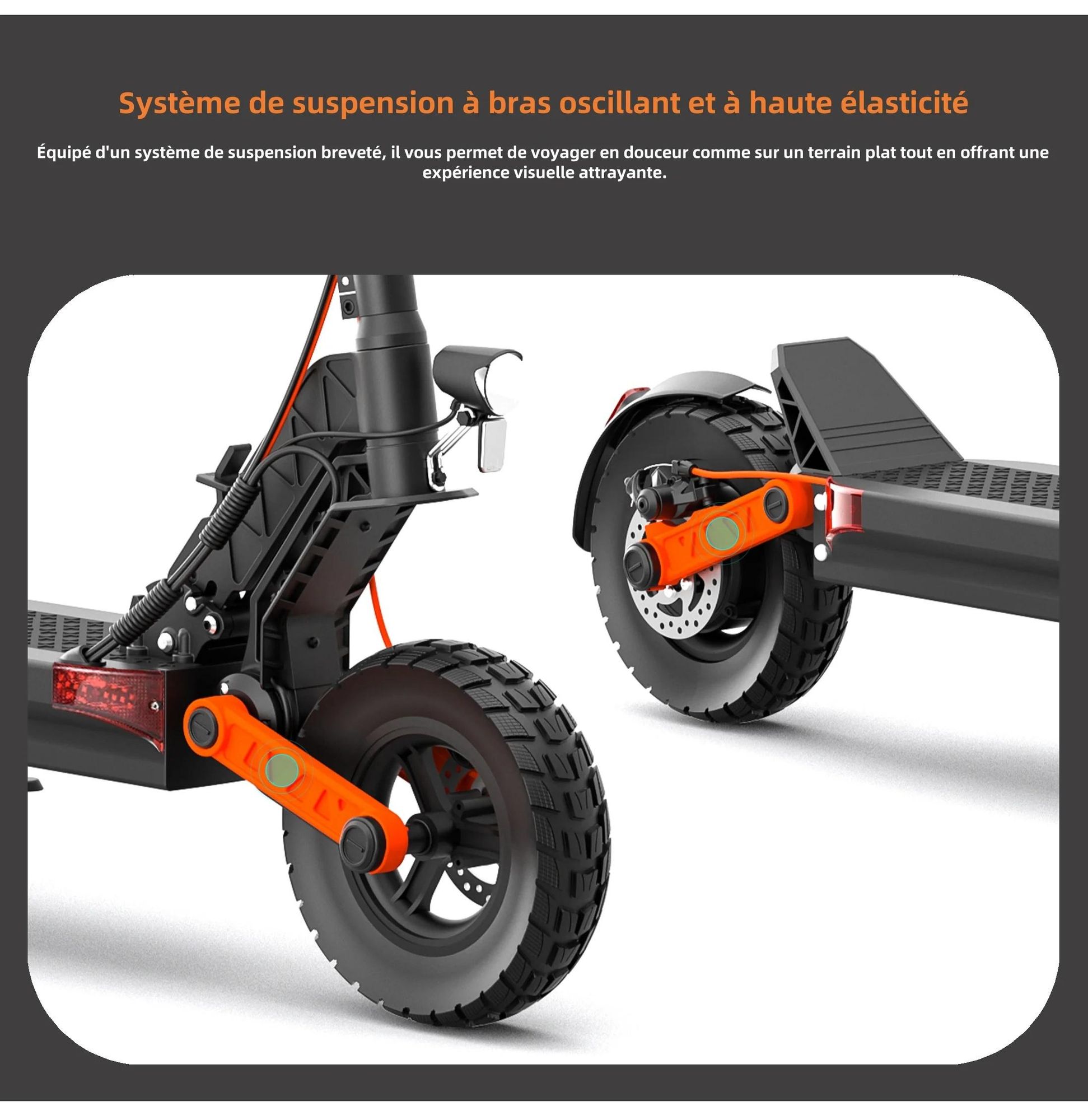 JOYOR S8 Pliable Trottinette électrique - Moteur 600W Batterie 48V26AH Pneus de 10 Pouces - Noir