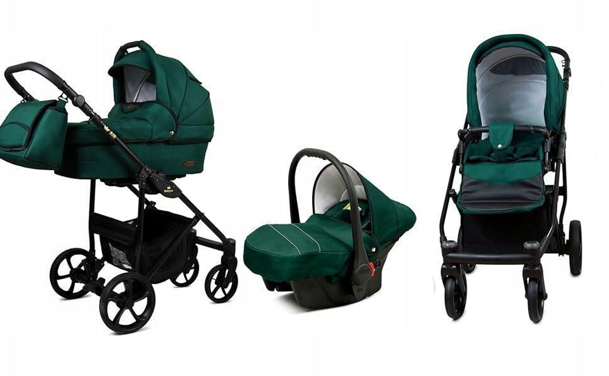 BabyLux® Optimal | Kocárek 3v1 Set | Mint | Kombinovaný kocárek | Set kocárku | Buggy + Bab