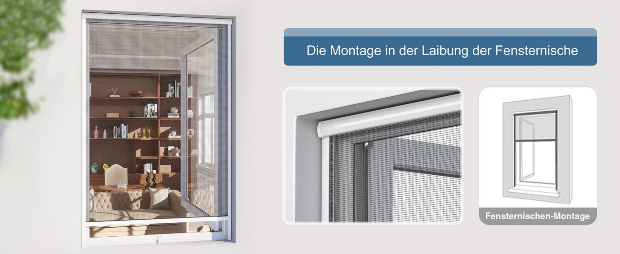 Fliegengitter Rollo Fenster 96x100cm weiß JALOUSIESCOUT