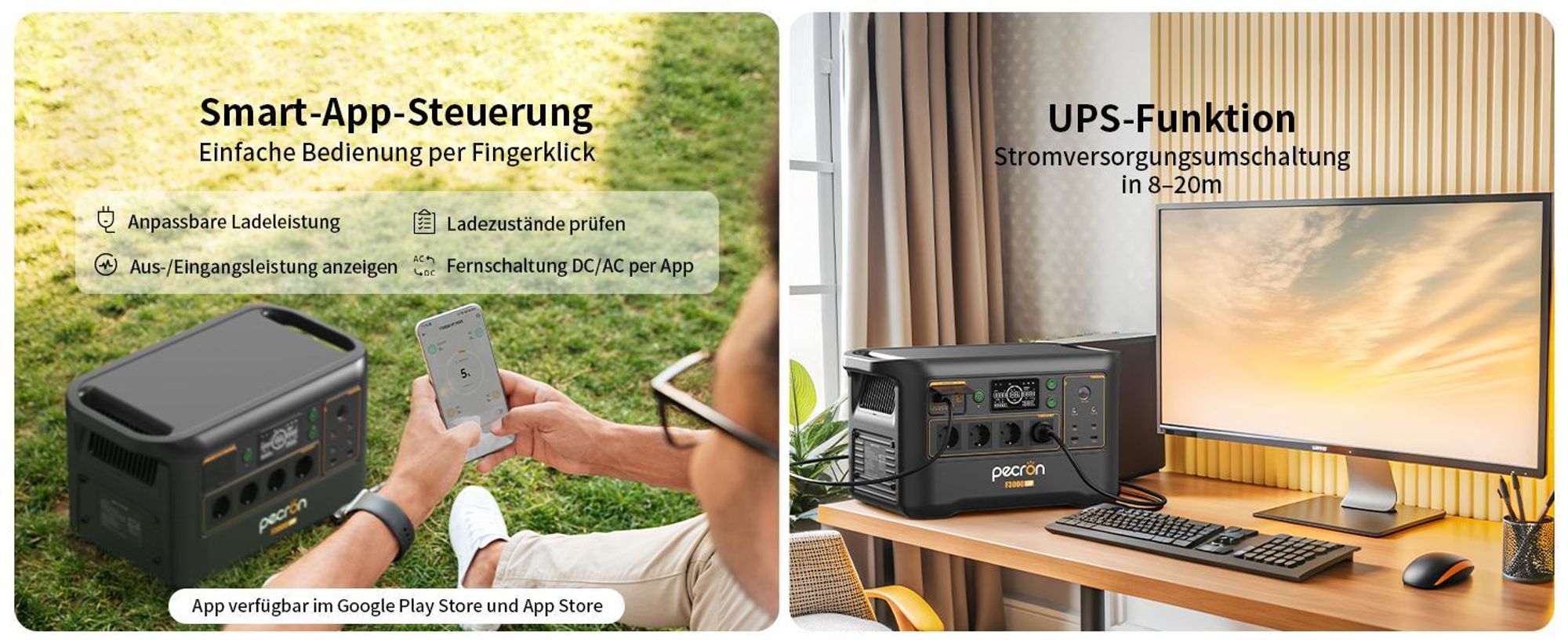 PECRON F3000LFP Powerstation 3072 Wh LiFePO4 – 3600 W striedavého prúdu, UPS, aplikácia