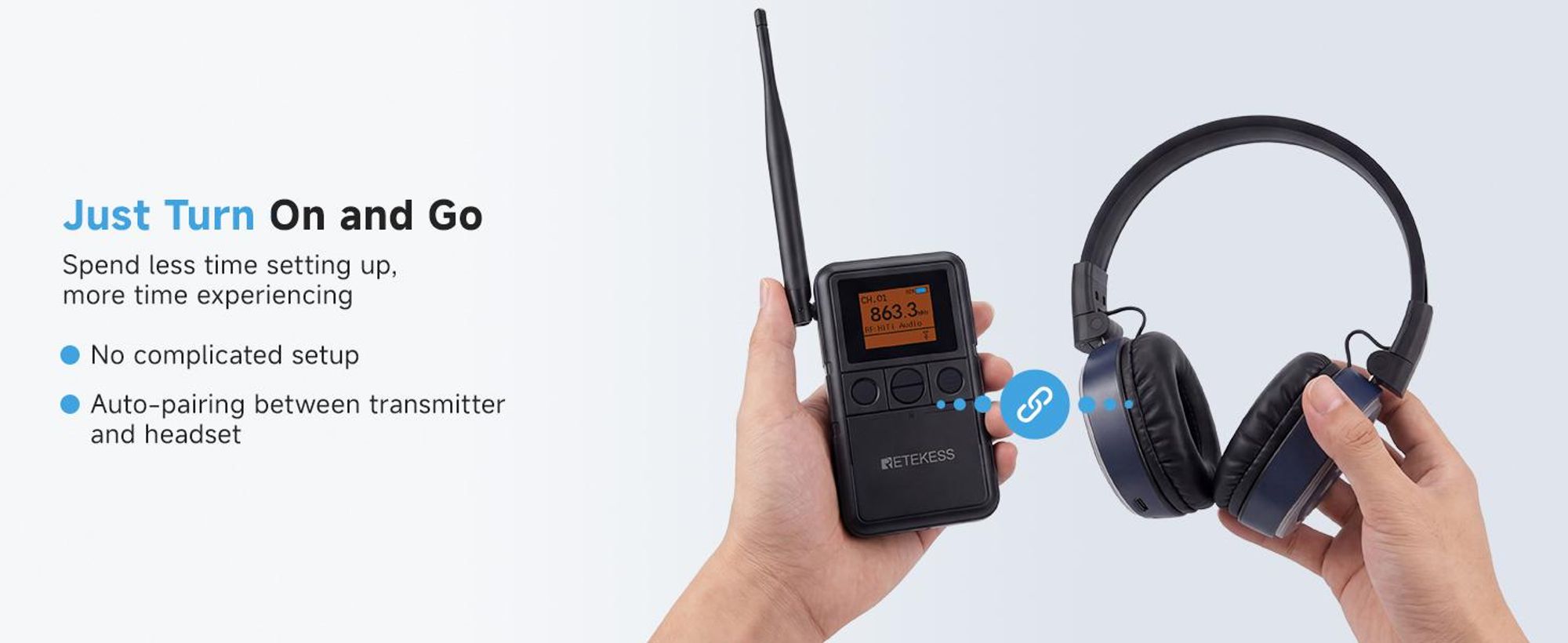 Slúchadlá Retekess TA003P-TA004S na skupinové cvičenie, jogu, hands-free, Hi-Fi kvalita zvuku, 12 hodín, nastaviteľné náušníky, vhodné na tichú diskotéku