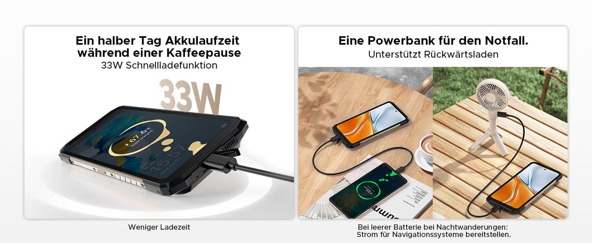 DOOGEE Blade20 Turbo Smartphone Handy, 5G, Android 15, 6,6" 90Hz, 10300mAh Akku, 33W, 8GB+256GB, 50MP, NFC, Fingerabdruck, ohne Vertrag
