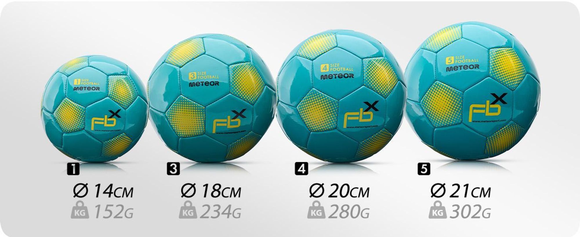 meteor FBX Kinder Fußball Ball kleine Sportball Kleinkinder Freizeitball für drinnen und draußen Ball für Mädchen und Jungen Größen: #5 neon gelb