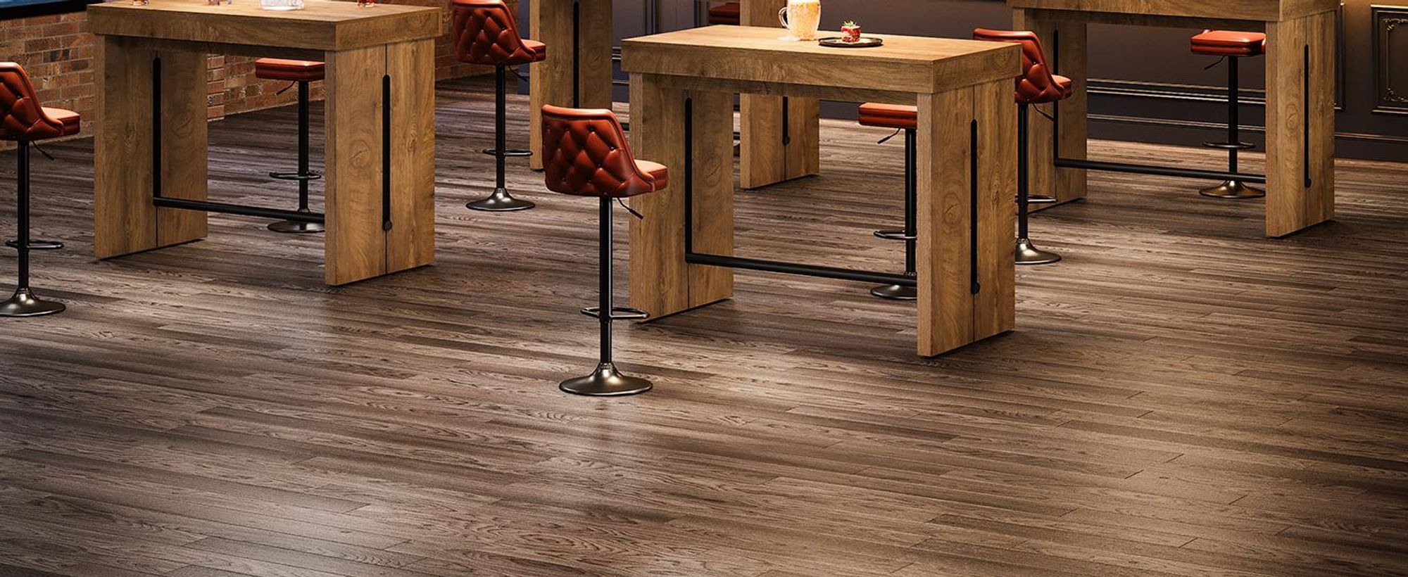 Tribesigns Bartisch, 105 x 50 x 95 cm rechteckiger Stehtisch mit Metall-Fußstütze, rustikaler Esstisch, Kneipentisch für Zuhause, Esszimmer, Bistro
