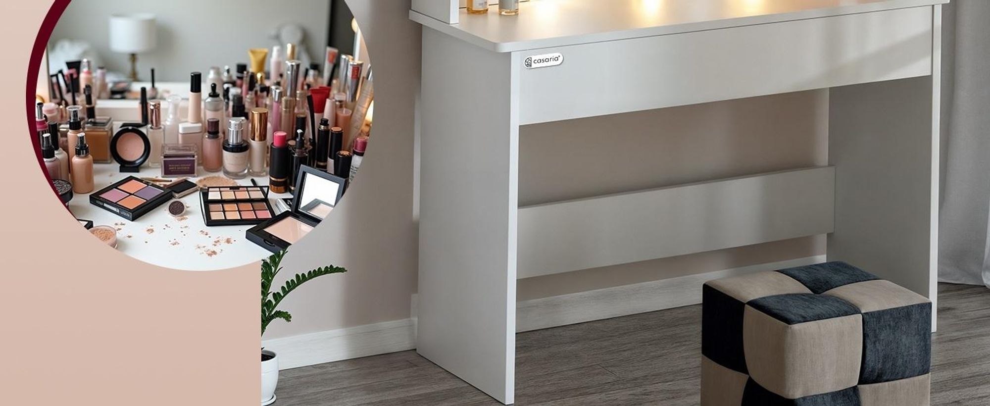 CASARIA® Schminktisch mit LED Beleuchtung und Spiegel