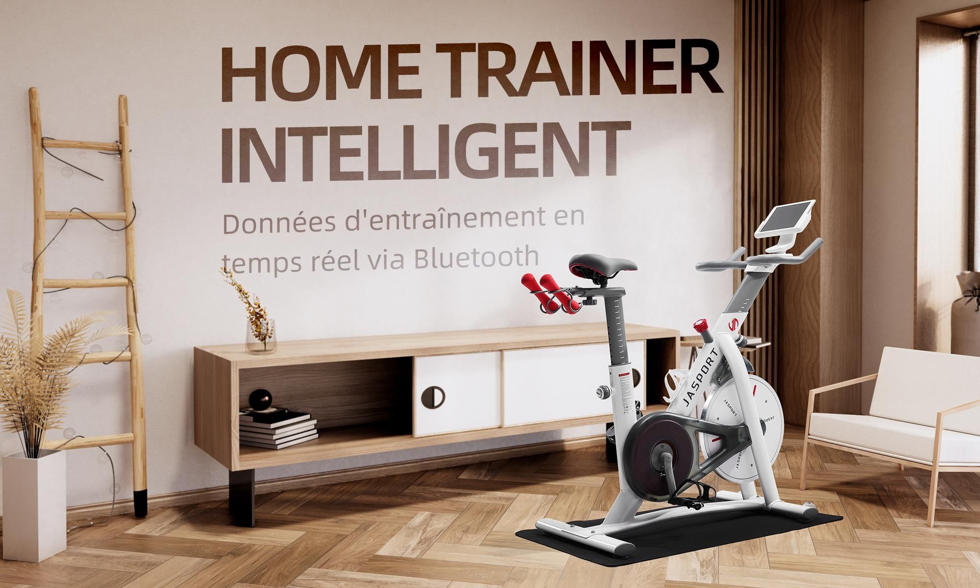 JASPORT Speedbike S3, vélo d’appartement silencieux, frein magnétique, cours via app, Kinomap & Zwift