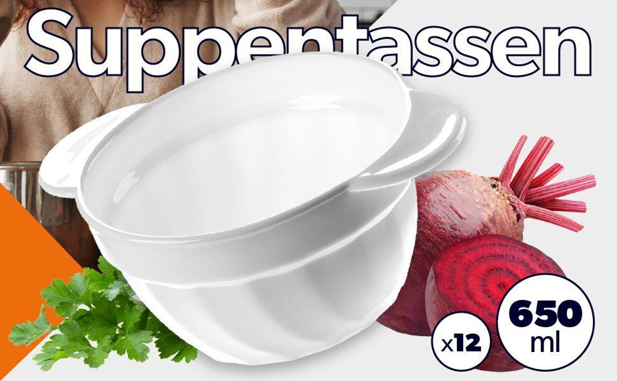 KADAX Suppentassen "Posta", Schüsseln zum Essen, 650 ml, 12 Stück