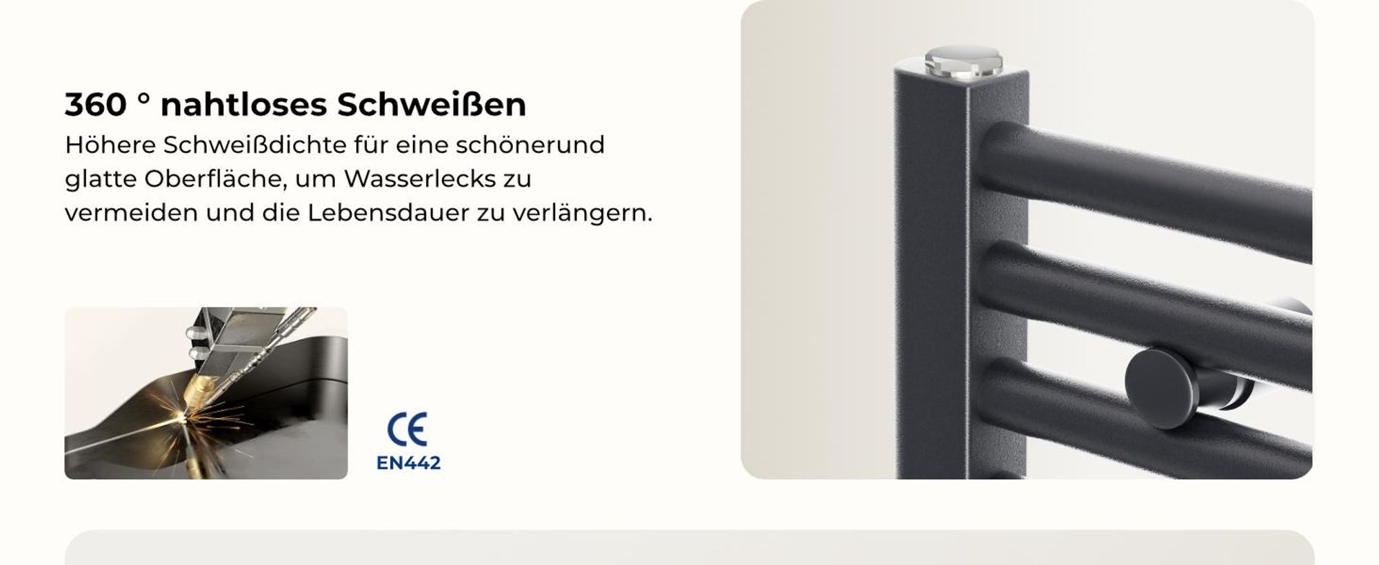 Heilmetz Badheizkörper Elektrisch Handtuchheizkörper 600W Anthrazit 120 x 60 cm Elektrischer Heizkörper Handtuchtrockner