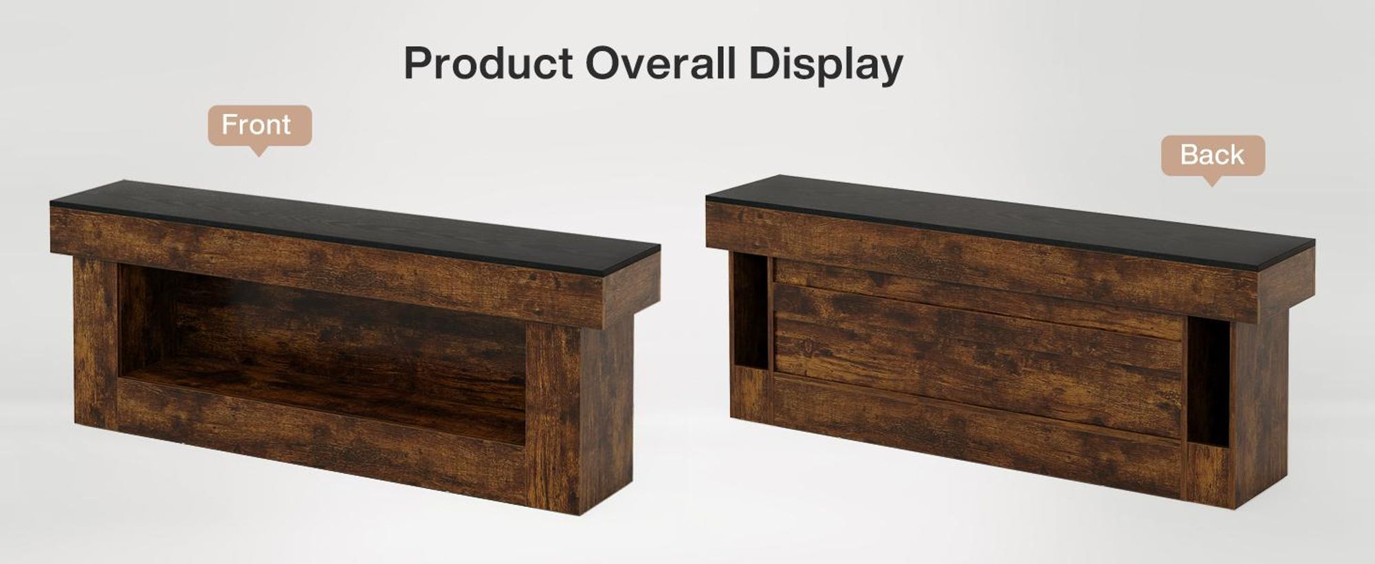 Tribesigns  160 cm TV-Ständer mit Stauraum, Entertainment-Center für 160-180 cm Fernseher, rustikale TV-Konsole mit offenem Stauraum für Schlafzimmer