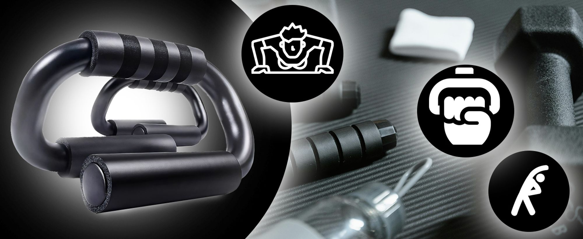 Liegestützgriffe 2er Set, Rutschfest Push Up Griffe, Push up Bars, Parallettes Liegestützen für Muskeltraining und Krafttraining, Stahl Retoo